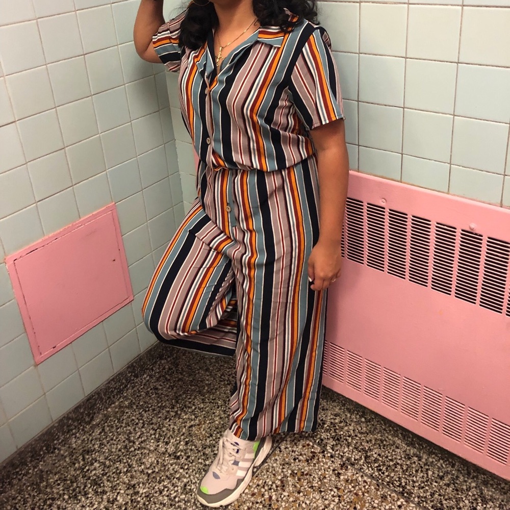 Potters pot striped 70s 80s 90s Jumpsuit